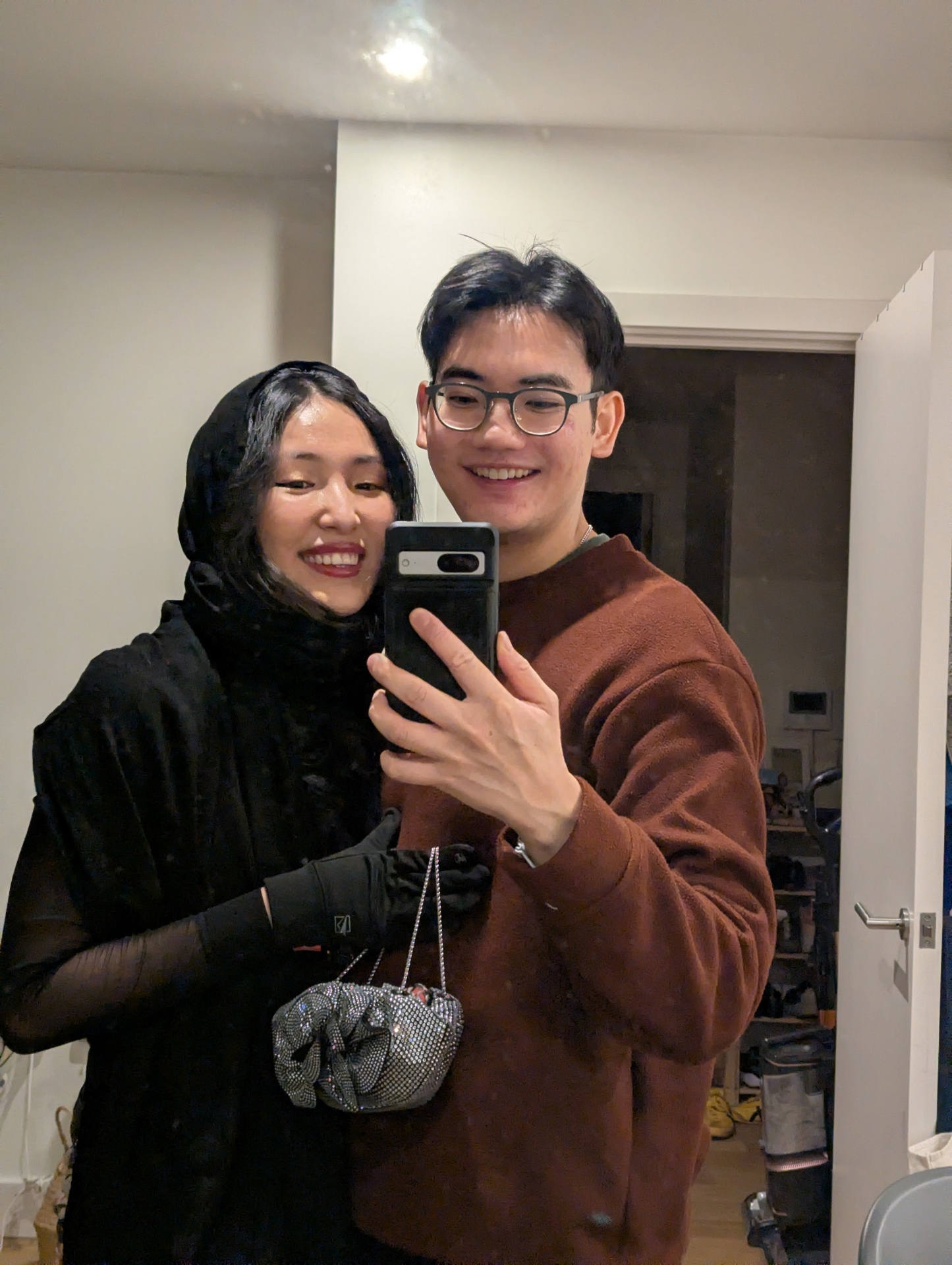Mat and partner mirror selfie